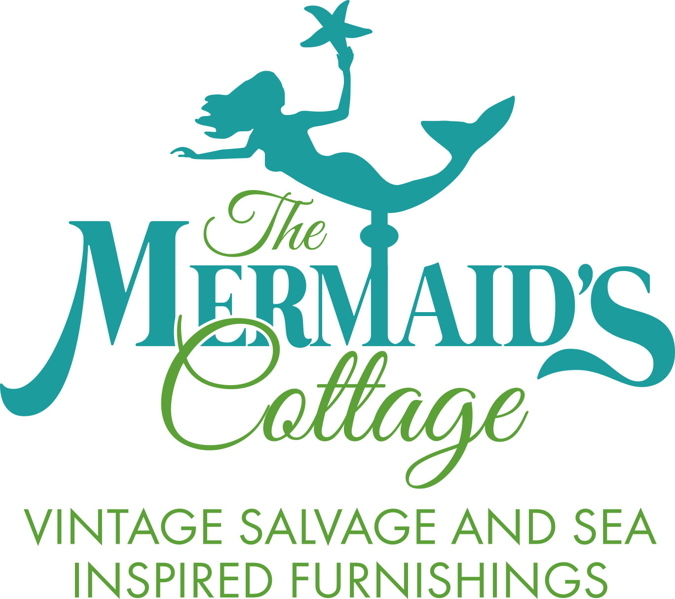 Mermaids Cottage Logo Vintage